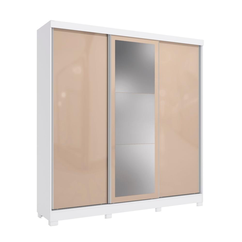 Guarda-roupa Casal Kappesberg 3 Portas Reversiveis de Correr 3 Espelhos ...