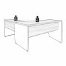 Mesa de Escritório em L (mesa 1,50m + Mesa Auxiliar) – sem Gavetas Nogal Sevilha/preto - 2