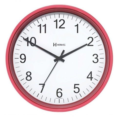Relógio de Parede Preto 22 Cm Herweg Tictac 6101 Vermelho - Vermelho