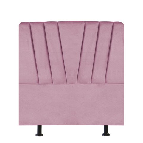 Cabeceira Estofada Bélgica 100cm Solteiro Para Cama Box Quarto Suede Rosa Bebê - Gat Magazine