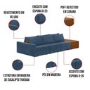 Ver imagem 3 de Sofá Ilha 3 Lugares Living 312cm Modulado para Sala Lary Veludo K01 - D’Rossi