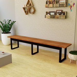 Banco 190cm Estilo Industrial para Varanda e Churrasqueira:nature