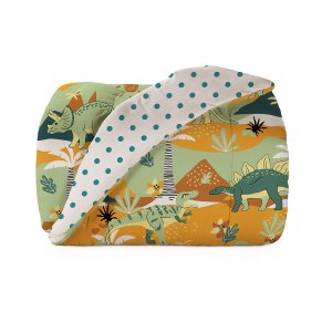 Edredom - Solteiro - Infantil - Dinossauros - Dupla Face - 100% Algodão - Teka