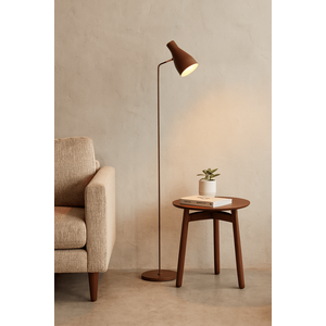 Luminária de Piso Abajur Chão Simpson Marrom Cortem