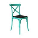 Ver imagem 1 de Kit 6 Cadeiras Katrina Assento Corano Preto Aço Azul Turquesa Azul