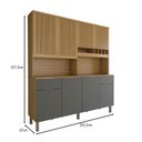 Ver imagem 4 de Cozinha Compacta Castilla 8 Portas 2 Gavetas 100% Mdf Amêndoa/chumbo - Panorama Móveis