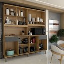 Ver imagem 2 de Cozinha Compacta Castilla 8 Portas 2 Gavetas 100% Mdf Amêndoa/chumbo - Panorama Móveis