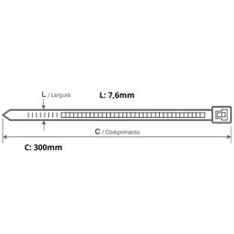 Abraçadeira Nylon Preta Enforca Gato 7,6 X 300mm 500 Un | Fertak - 2