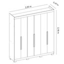 Ver imagem 6 de Guarda Roupa Vinci 6 Portas 3 Gavetas Quarto Cinamomo - Albatroz