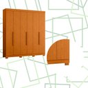 Ver imagem 5 de Guarda Roupa Vinci 6 Portas 3 Gavetas Quarto Cinamomo - Albatroz