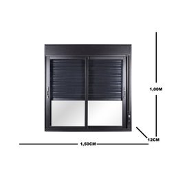 Janela de Alumínio de Correr Persiana Manual 100x150x12cm 2 Folhas Móveis Vidro Liso Topsul Esquadri - 4