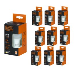 Kit 10 Lâmpadas LED 9W Black+Decker Bivolt Luz Amarela 3000K Black+ Decker Línea LED 9W - 4