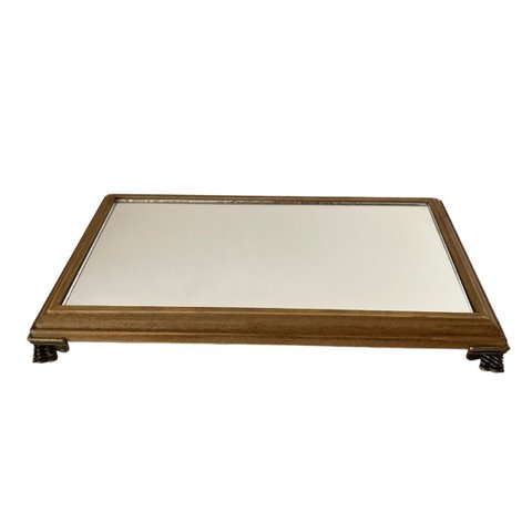 Bandeja Espelhada de Madeira Envernizada - Retangular para Lavabo 23x13 x3 | Casa Del Grande