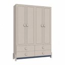 Ver imagem 2 de Guarda-Roupa Infantil 4 Portas 4 Gavetas MDF Luna Bege