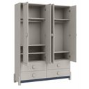 Ver imagem 5 de Guarda-Roupa Infantil 4 Portas 4 Gavetas MDF Luna Bege