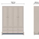 Ver imagem 4 de Guarda-Roupa Infantil 4 Portas 4 Gavetas MDF Luna Bege