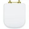 Assento Sanitário Elite Branco para vaso Celite Com Ferragem Dourada - 1
