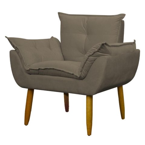 Poltrona Decorativa para Consultório Opala Suede Herrero Cappuccino