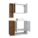 Ver imagem 2 de Conjunto Gabinete para Banheiro Ibiza Branco/naturalle - Bechara