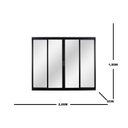 Ver imagem 4 de Janela de Alumínio de Correr 100x200x6cm 4 Folhas Vidro Liso Ecosul Esquadrisul