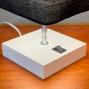 Ver imagem 4 de Kit 2 Abajur Luminaria de Mesa Quadrado Mdf Interruptor Ref 49 Decoração Casa Sala Quarto Escritório