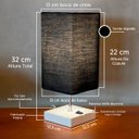 Ver imagem 3 de Kit 2 Abajur Luminaria de Mesa Quadrado Mdf Interruptor Ref 49 Decoração Casa Sala Quarto Escritório