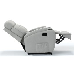 Poltrona do Papai Reclinável em Tecido Linho Cor Cinza Manual com Massagem - Modelo Florença - 5