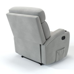Poltrona do Papai Reclinável em Tecido Linho Cor Cinza Manual com Massagem - Modelo Florença - 3