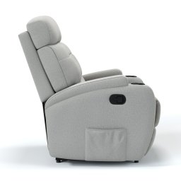 Poltrona do Papai Reclinável em Tecido Linho Cor Cinza Manual com Massagem - Modelo Florença - 4