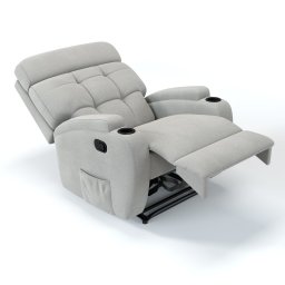 Poltrona do Papai Reclinável em Tecido Linho Cor Cinza Manual com Massagem - Modelo Florença - 6