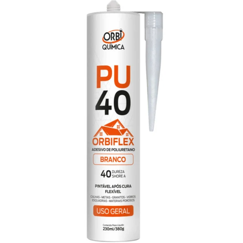 Silicone Pu40 Orbiflex - Orbiquímica - Branco-preto-cinza:branco