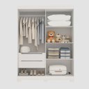 Ver imagem 4 de Guarda-roupa Infantil 2 Portas de Correr 100% MDF 140cm Lunara Espresso Móveis