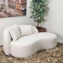 Ver imagem 1 de Namoradeira Chaise Organico 1,56m Curvo Minimalista Sevilha Off White