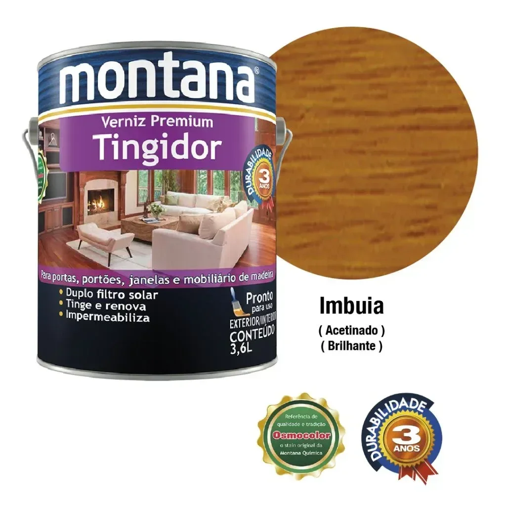 Montana Verniz Tingidor Imbuia Brilhante 3,6l - 2