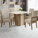 Ver imagem 2 de Conjunto Mesa Jantar MDF 110x84 cm 4 Cadeiras 110312 Cedro Gold Celmo