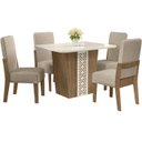 Ver imagem 1 de Conjunto Mesa Jantar MDF 110x84 cm 4 Cadeiras 110312 Cedro Gold Celmo