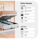 Ver imagem 5 de Cama Box Baú Casal Bipartido + Colchão Paris Molas Bege Couro Branco/bege
