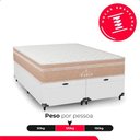 Ver imagem 7 de Cama Box Baú Casal Bipartido + Colchão Paris Molas Bege Couro Branco/bege