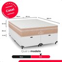 Ver imagem 6 de Cama Box Baú Casal Bipartido + Colchão Paris Molas Bege Couro Branco/bege