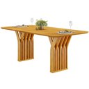Ver imagem 1 de Mesa Jantar Yara c/Tampo MDF Curvo 170cm Cedro DJ Móveis