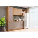 Ver imagem 1 de Cozinha Completa 5 Peças Botanic 2 Aéreos 1 Balcão 1 Paneleiro 1 Complemento M654 Nogueira Fendi