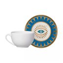 Ver imagem 1 de Xícara Chá Branca Cerâmica C- Pires Olho Grego Plus Alleanza