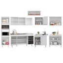 Ver imagem 4 de Armário de Cozinha Modulada de Canto 8 Peças Cp09 Balcão com Pia Inox Branco-preto - Lumil