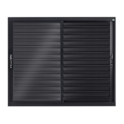 Janela de Alumínio Veneziana de Correr 120x150x10cm 3 Folhas Topsul Esquadrisul Preto/Black