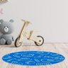 Tapete Emborrachado Oval Azul Desenhos 70x90cm - 1