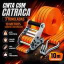 Ver imagem 5 de Kit 2 Cintas com Catraca para Amarração de Carga 3 Toneladas 10 Metros Muke Tools