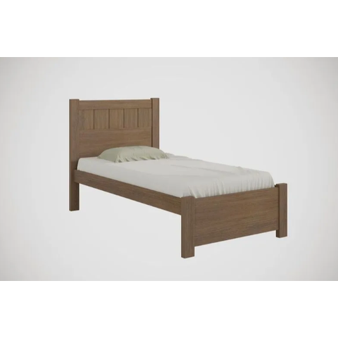 Cama Solteiro Primícia 100%MDF Castanho - D Doro Móveis
