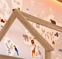 Ver imagem 6 de Cama Montessoriana Infantil Estilo Casinha 2 Gavetões 201cm Cor:aveiro Oak com Azul Secreto