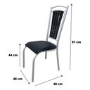 Ver imagem 5 de Kit 6 Cadeiras Paris Cozinha Aço Tubolar Jantar - Preto/branco