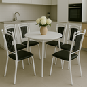 Ver imagem 1 de Kit 6 Cadeiras Paris Cozinha Aço Tubolar Jantar - Preto/branco